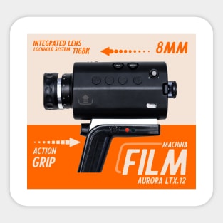 Vintage retro cinema 8mm camera poster ad Sticker